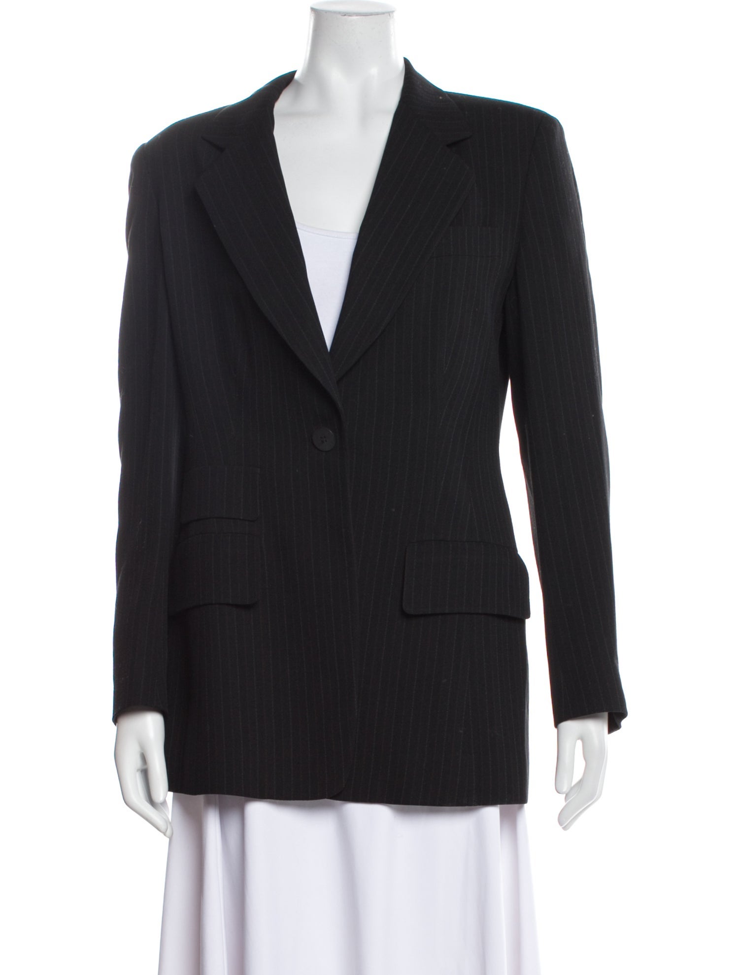 Donna Karan Wool Striped Blazer