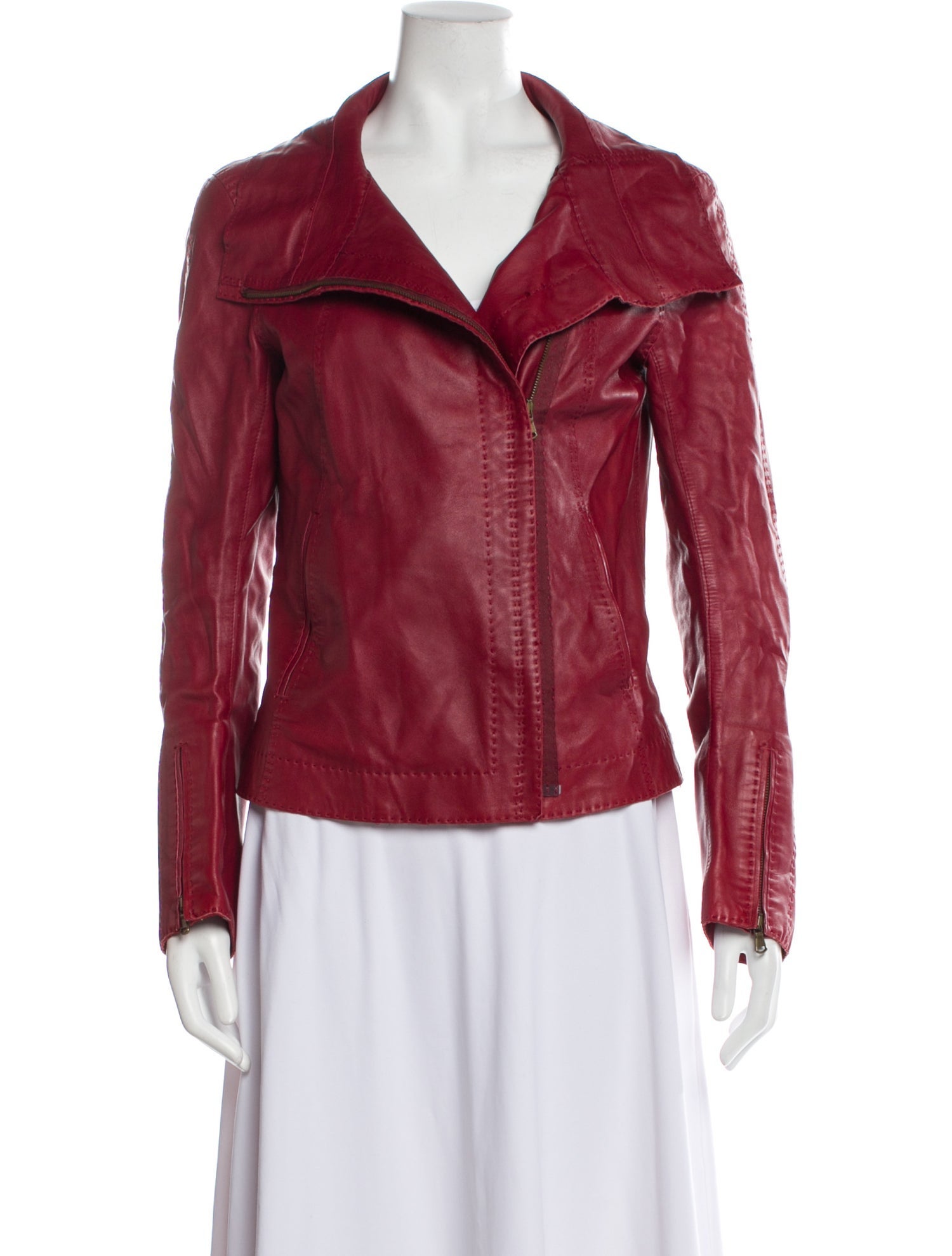 Donna Karan Leather Biker Jacket