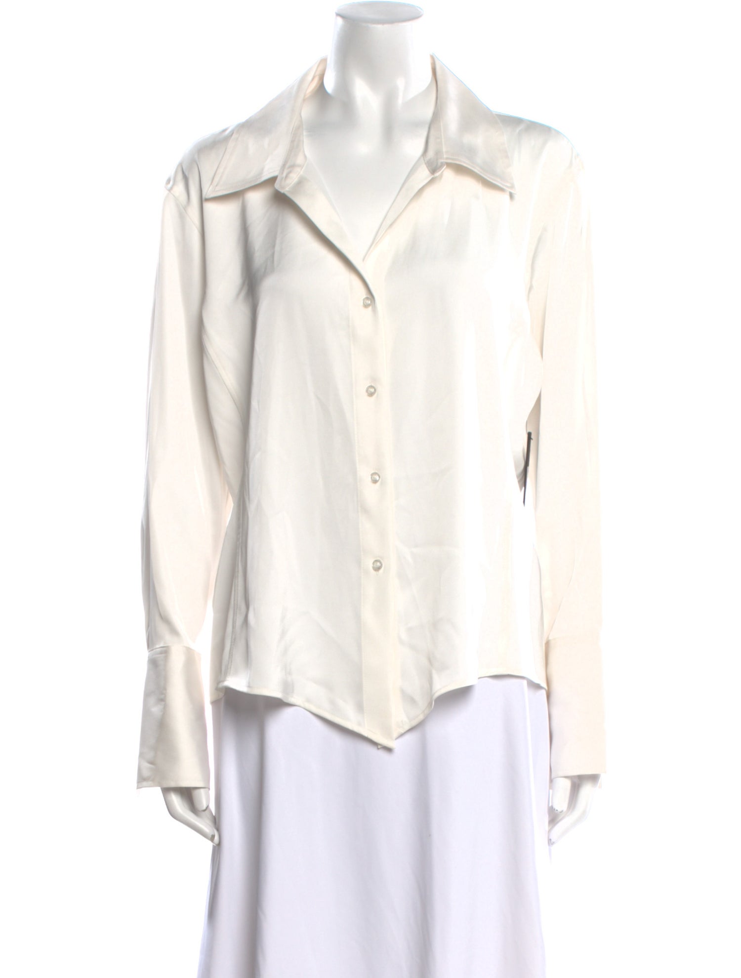 Donna Karan Long Sleeve Button-Up Top