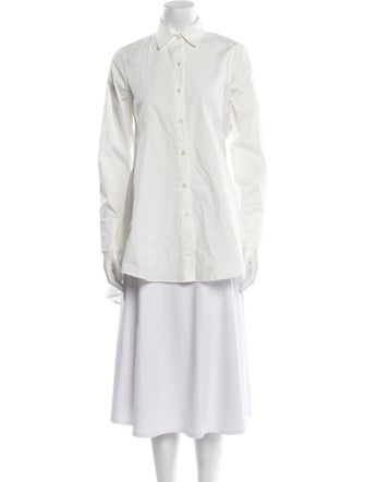 Donna Karan Long Sleeve Button-Up Top