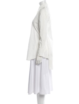 Donna Karan Long Sleeve Button-Up Top