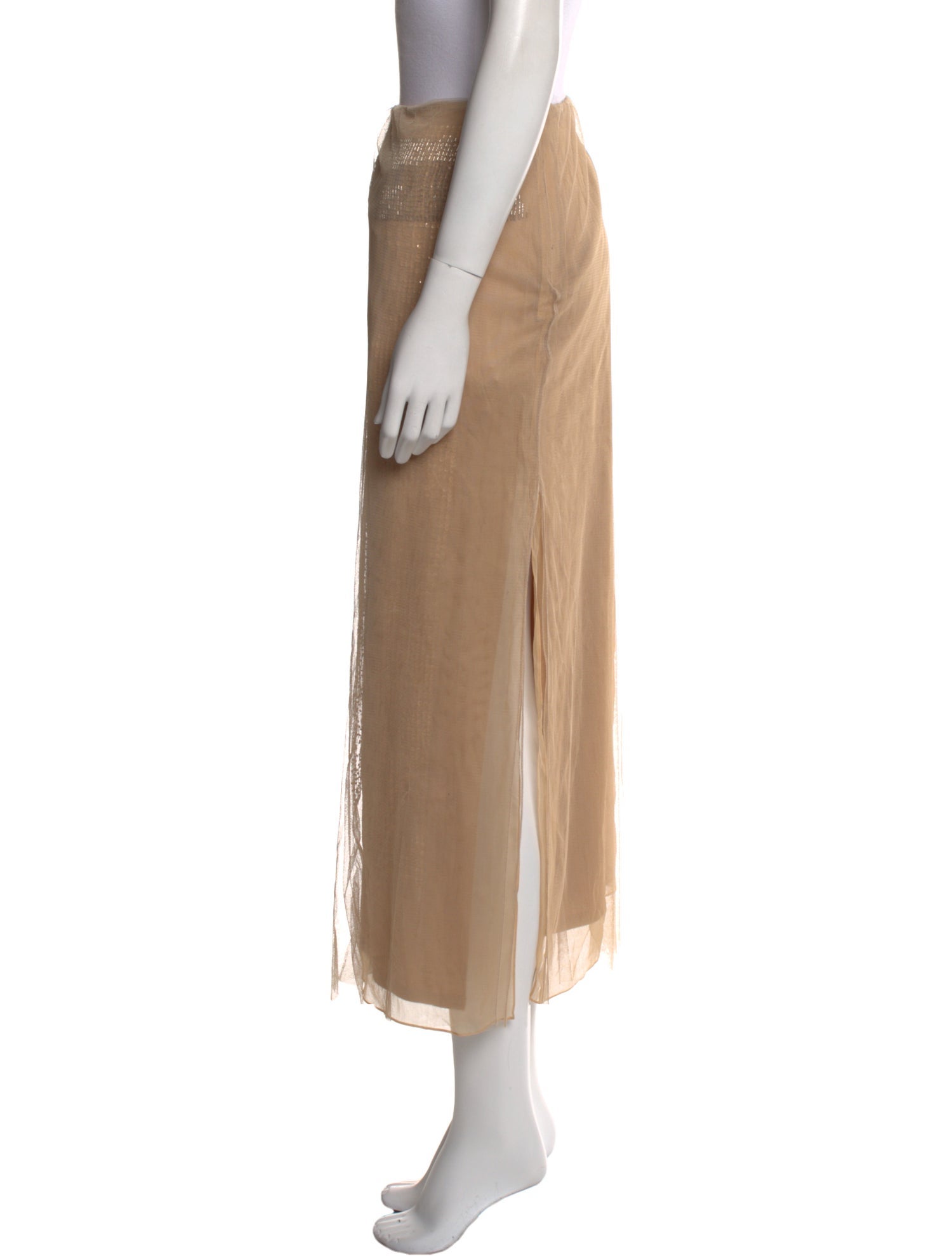 Donna Karan Silk Midi Length Skirt