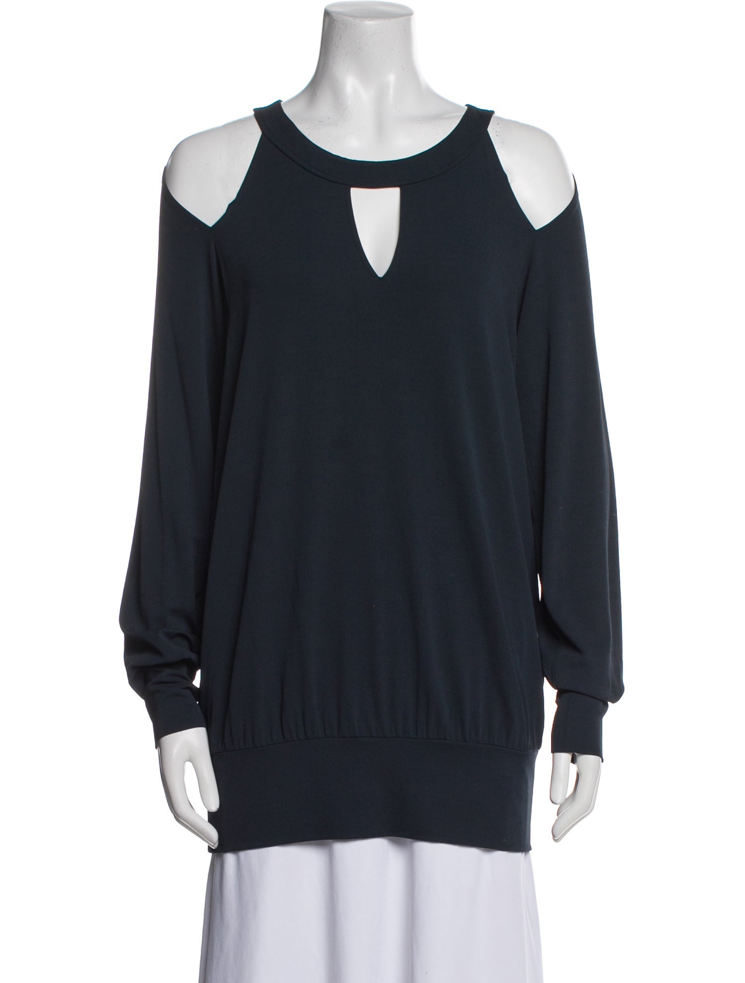 Donna Karan V-Neck Long Sleeve Sweatshirt