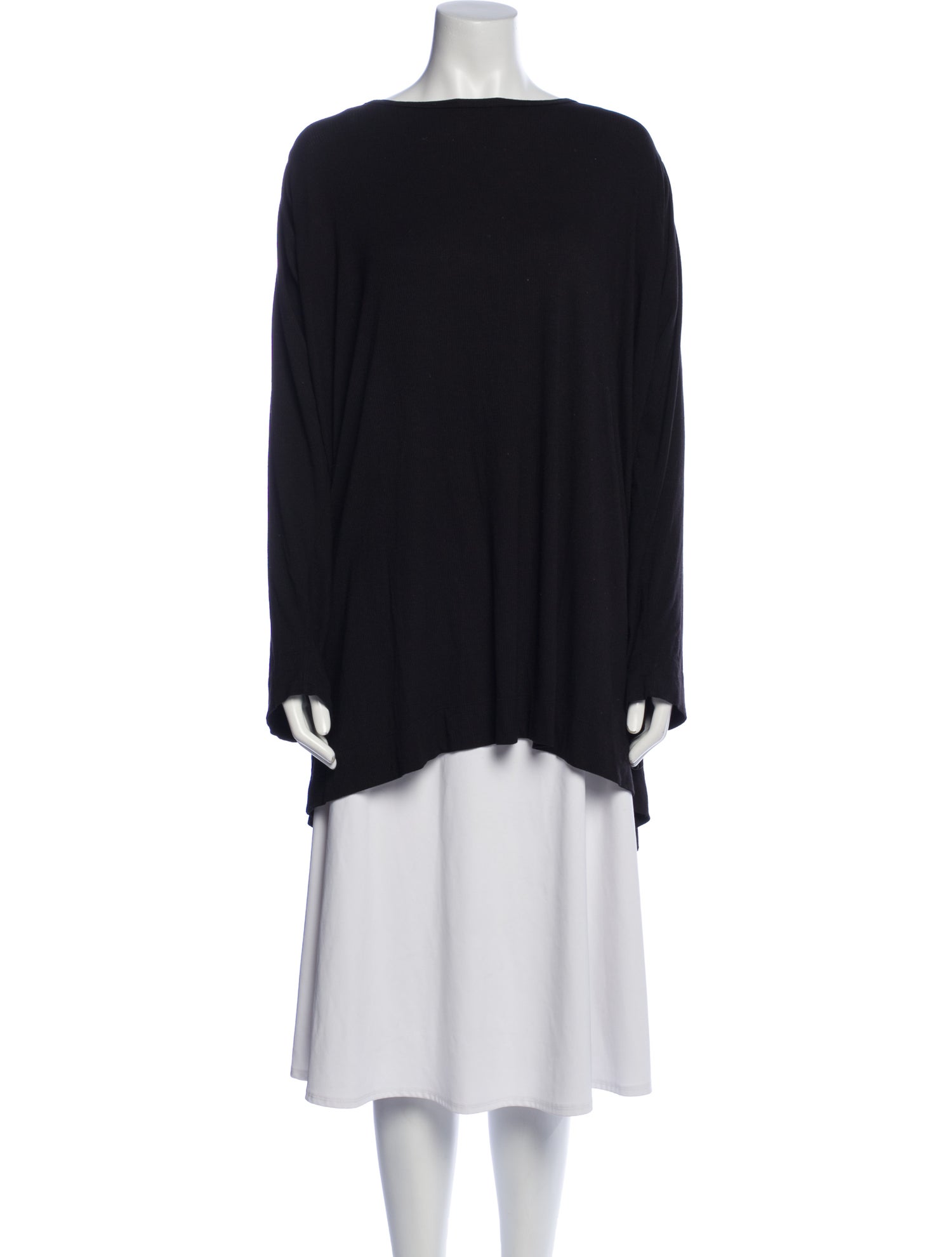 Donna Karan Silk Bateau Neckline Tunic