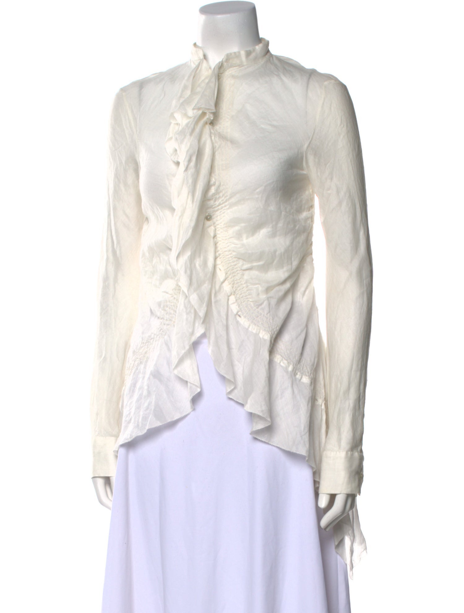 Donna Karan Mock Neck Long Sleeve Blouse