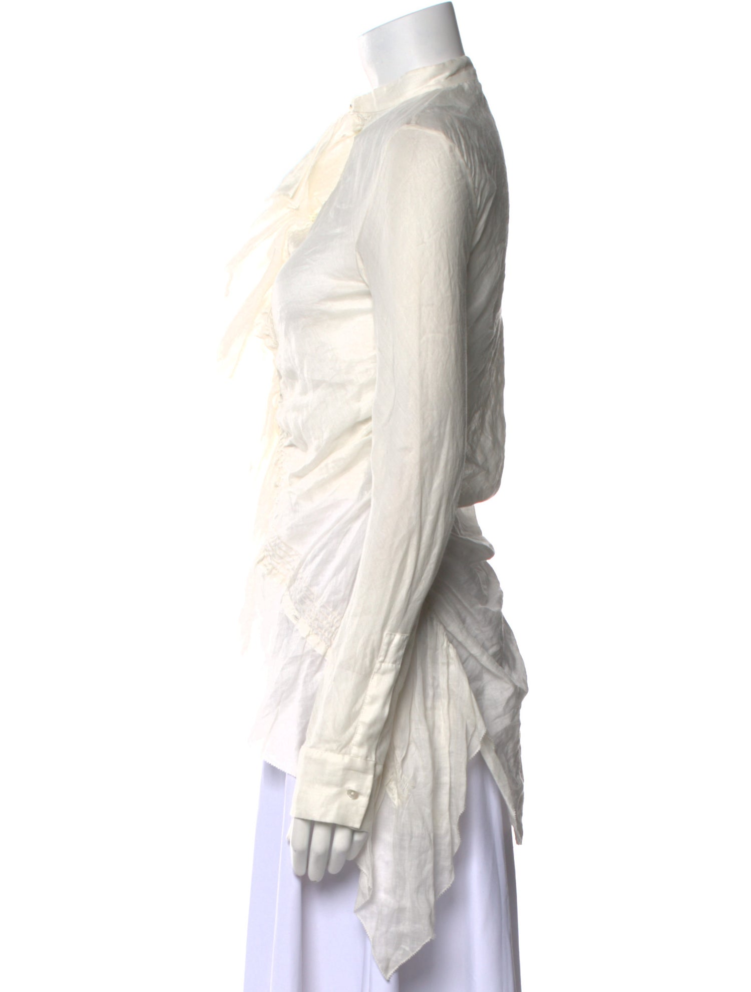 Donna Karan Mock Neck Long Sleeve Blouse