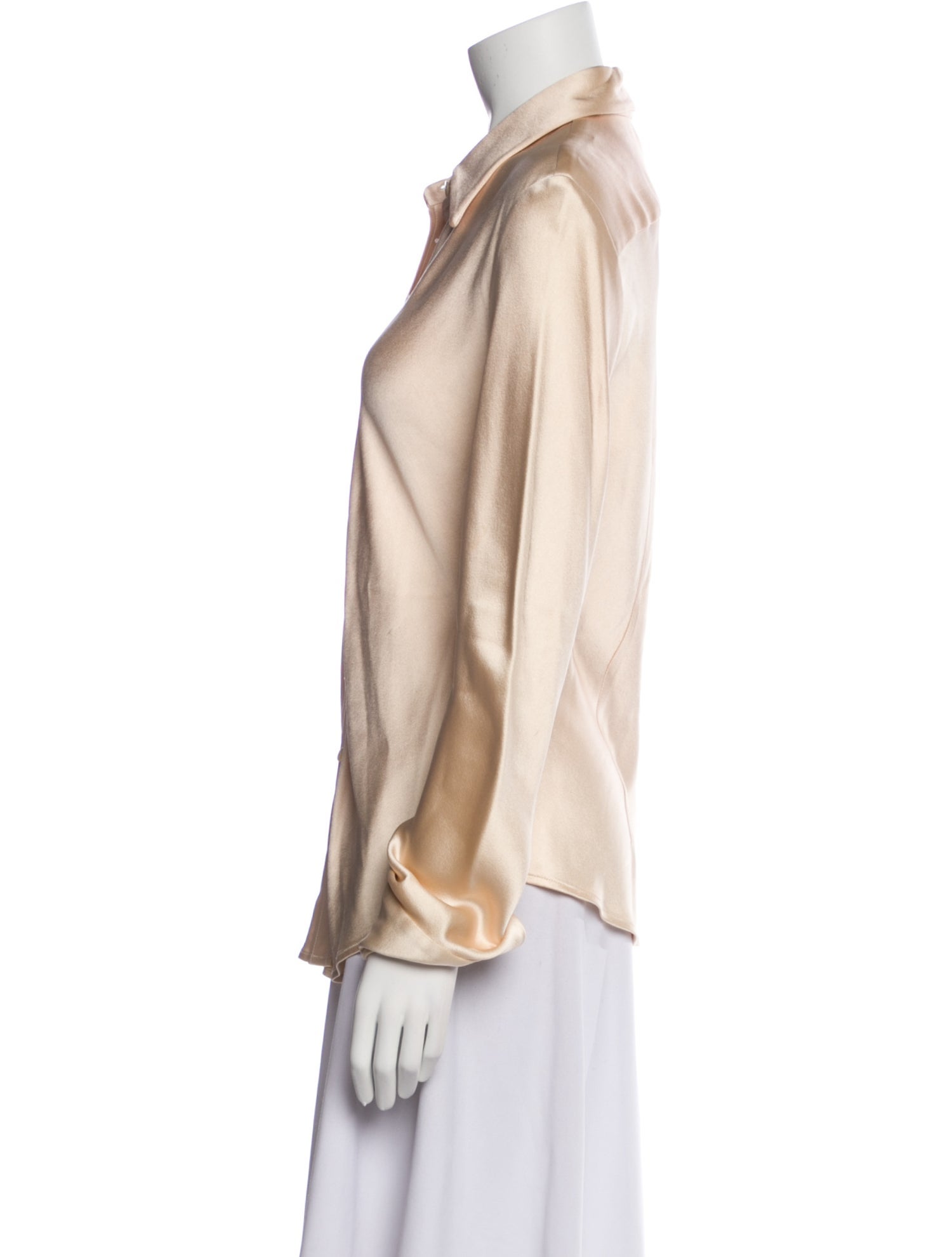 Donna Karan Long Sleeve Button-Up Top