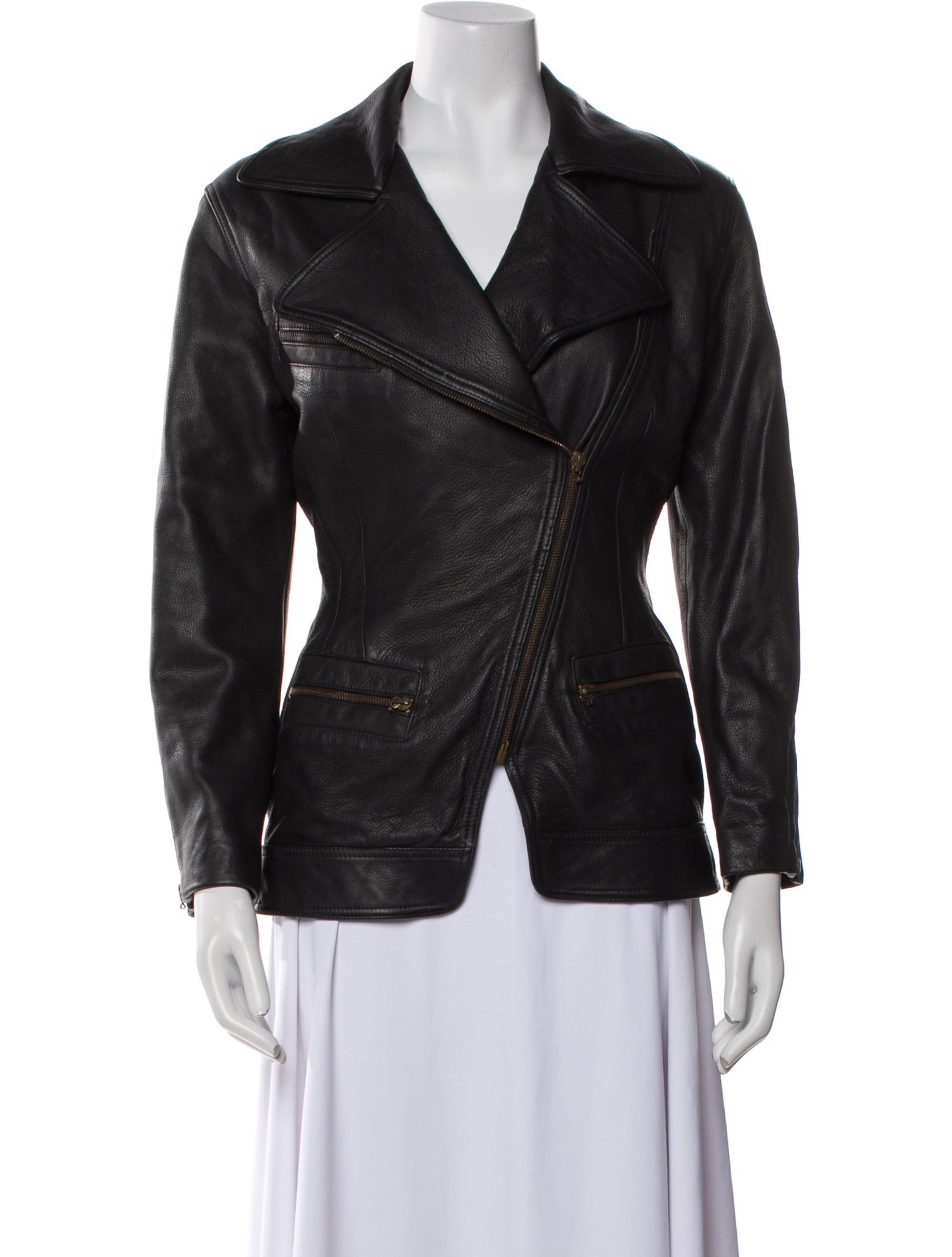 Donna Karan Leather Biker Jacket