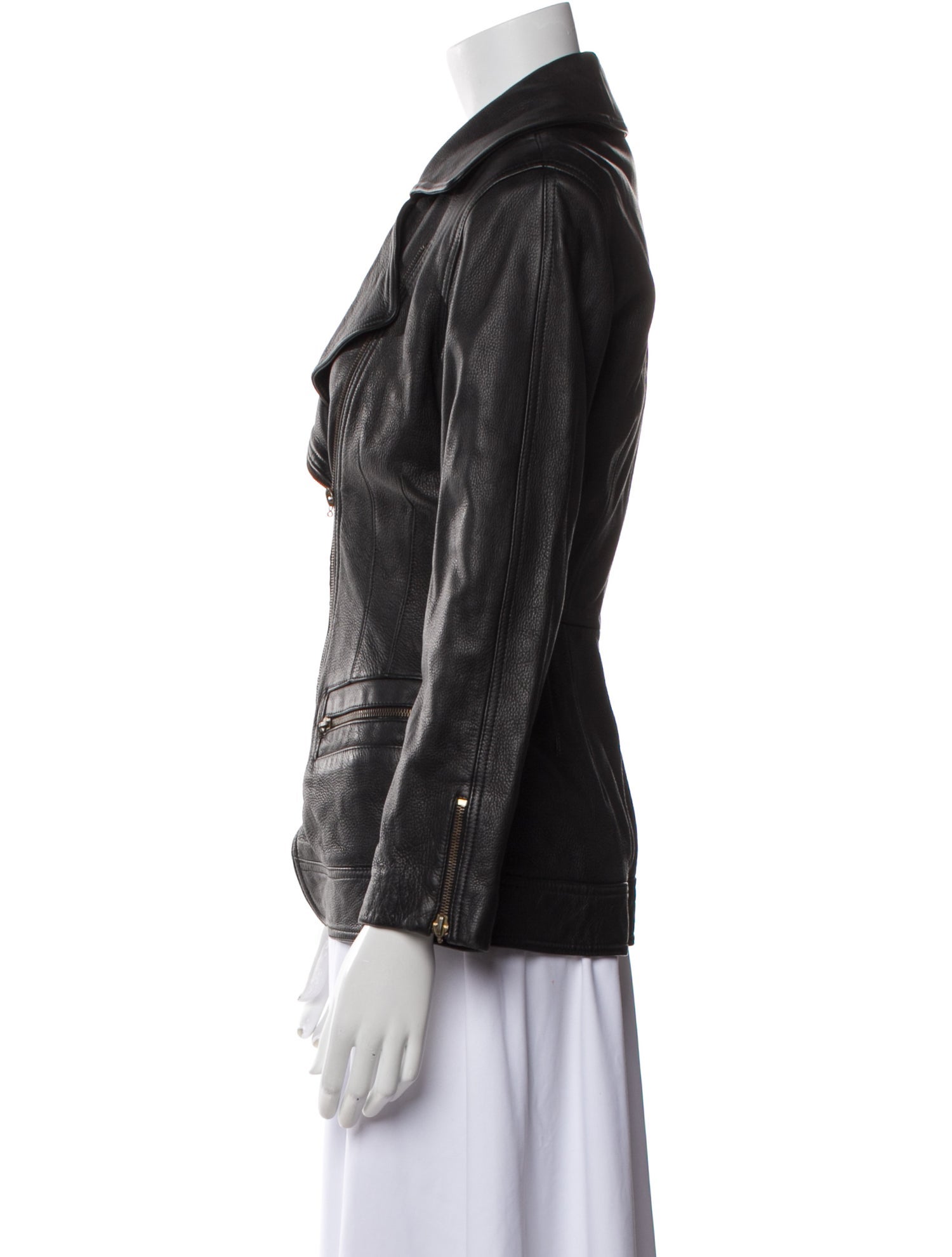 Donna Karan Leather Biker Jacket