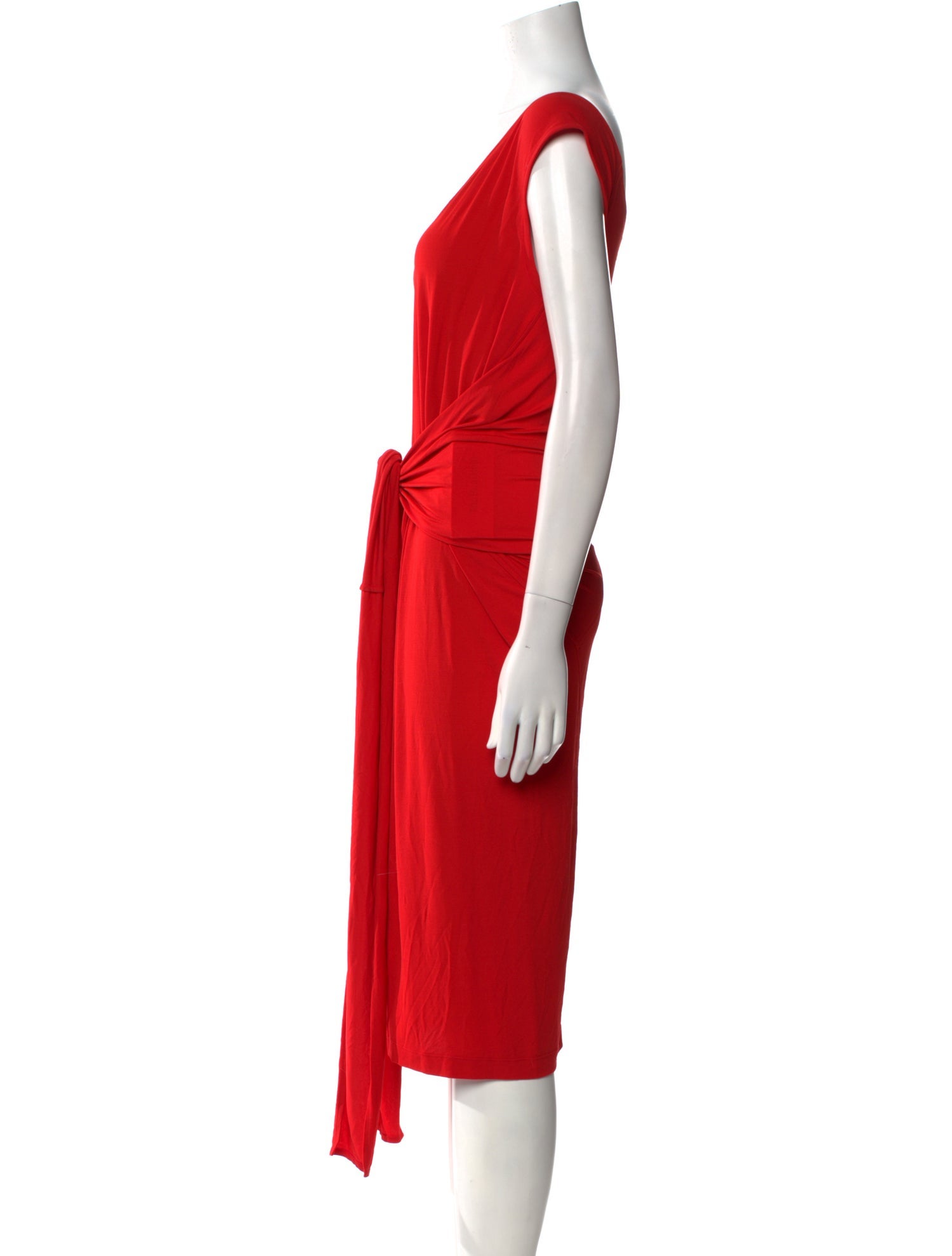 Donna Karan V-Neck Midi Length Dress