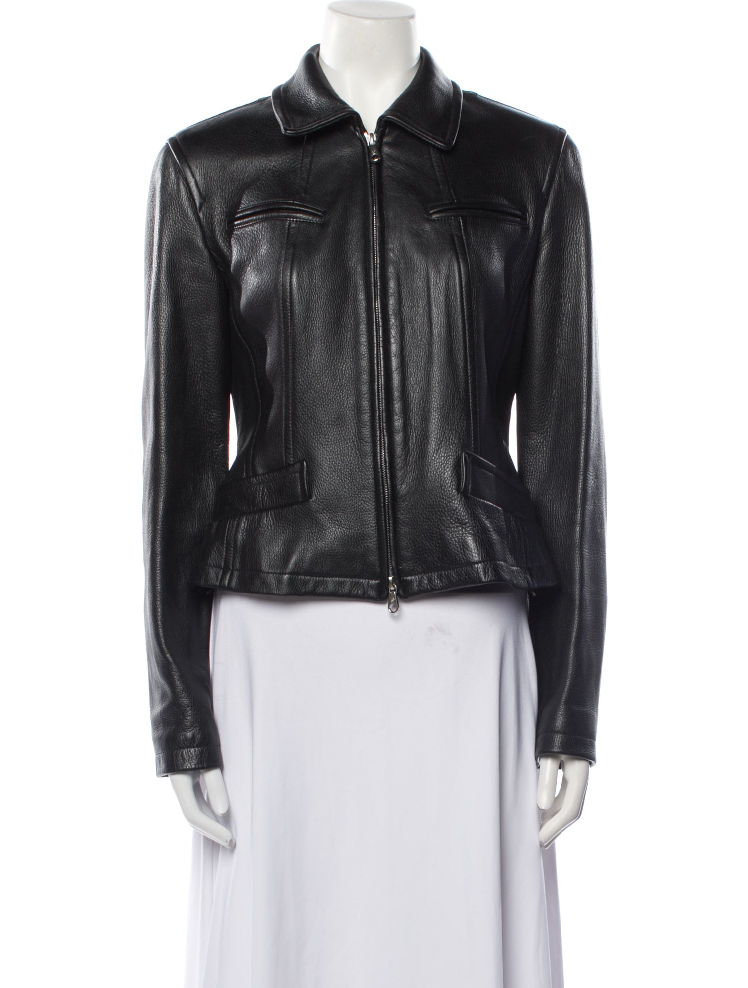 Donna Karan Leather Fur Jacket