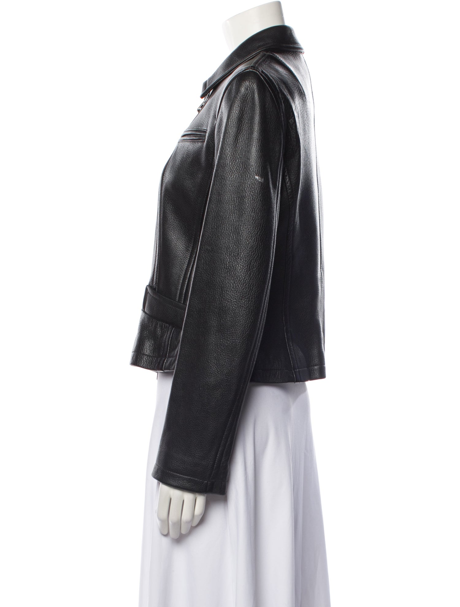 Donna Karan Leather Fur Jacket