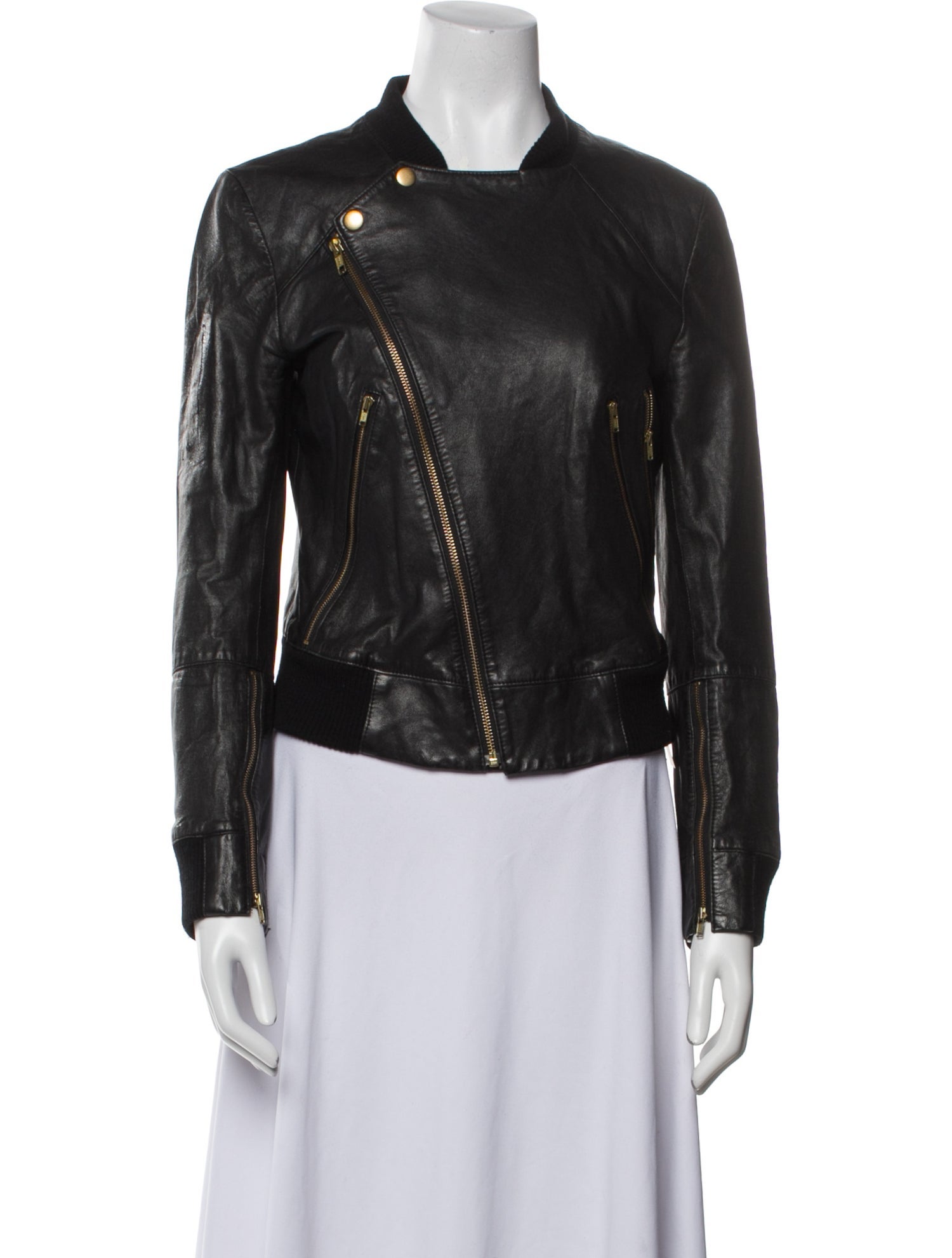 Donna Karan Wool Biker Jacket