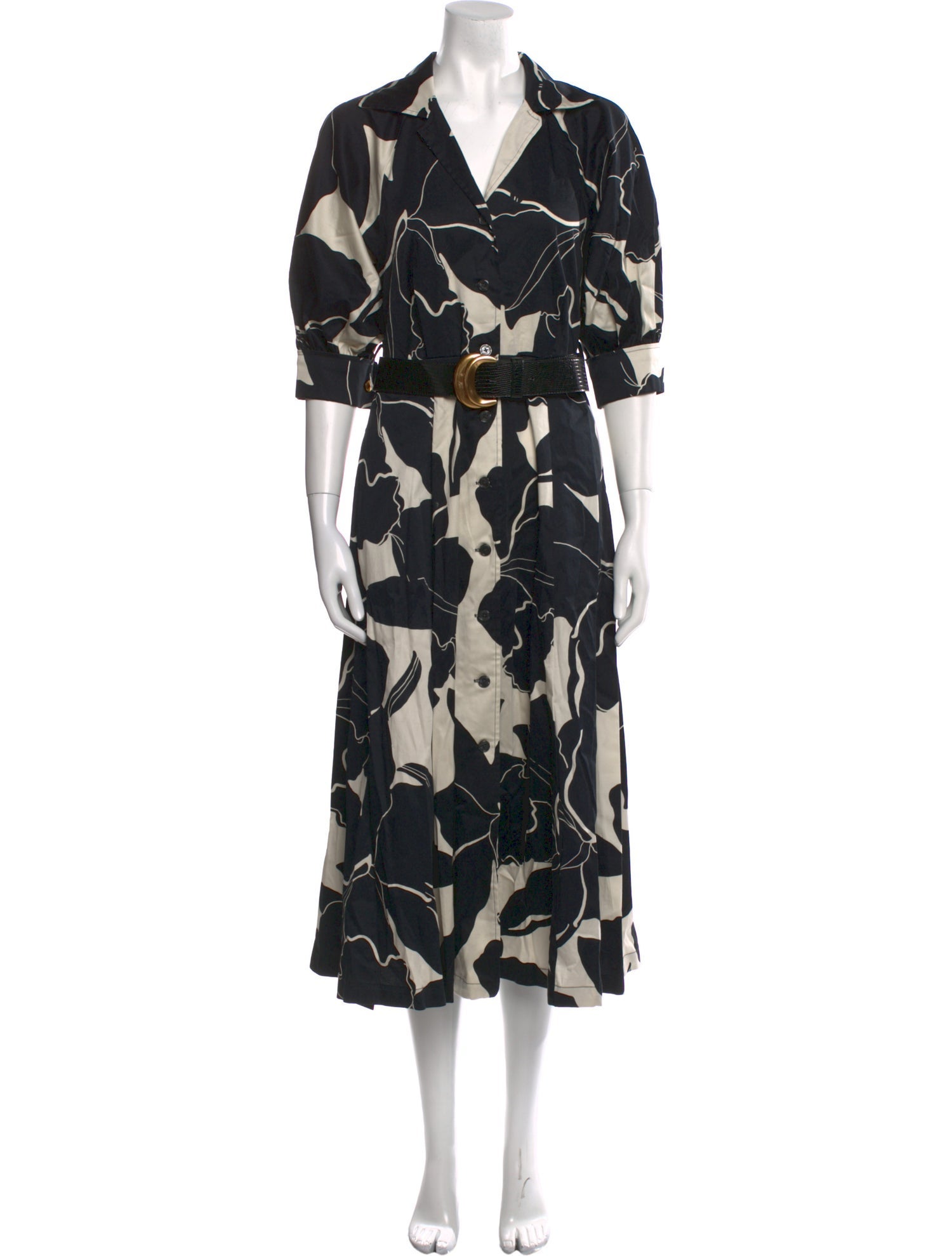 Donna Karan Floral Print Midi Length Dress