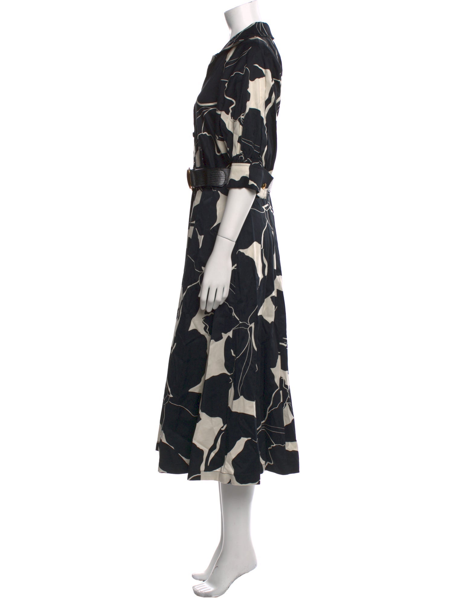 Donna Karan Floral Print Midi Length Dress