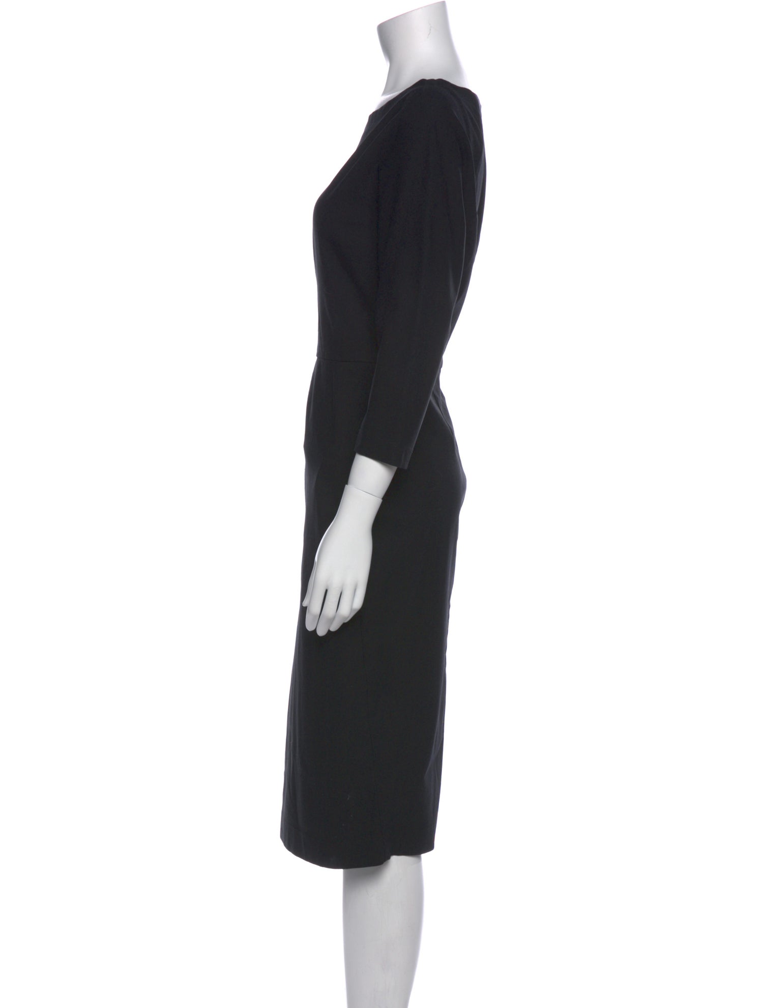 Donna Karan Bateau Neckline Midi Length Dress