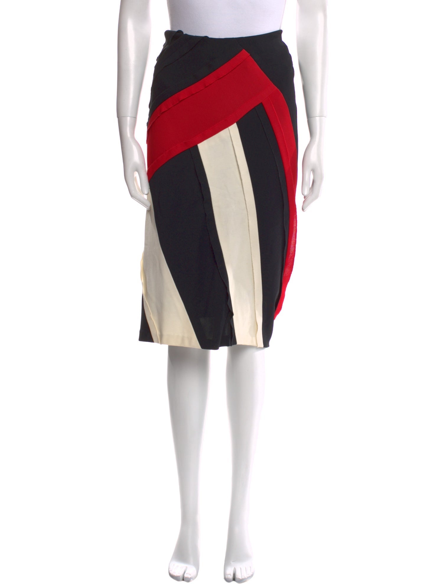 Donna Karan Striped Knee-Length Skirt