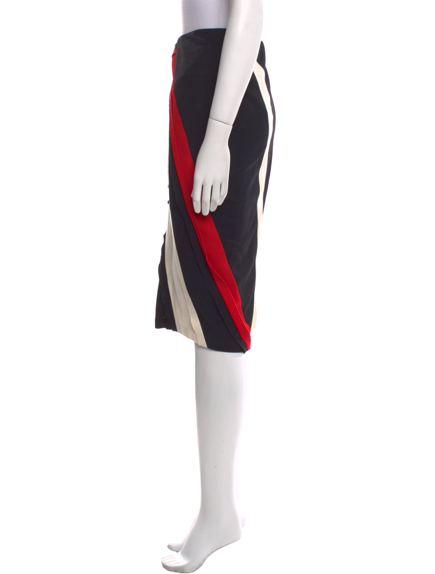 Donna Karan Striped Knee-Length Skirt