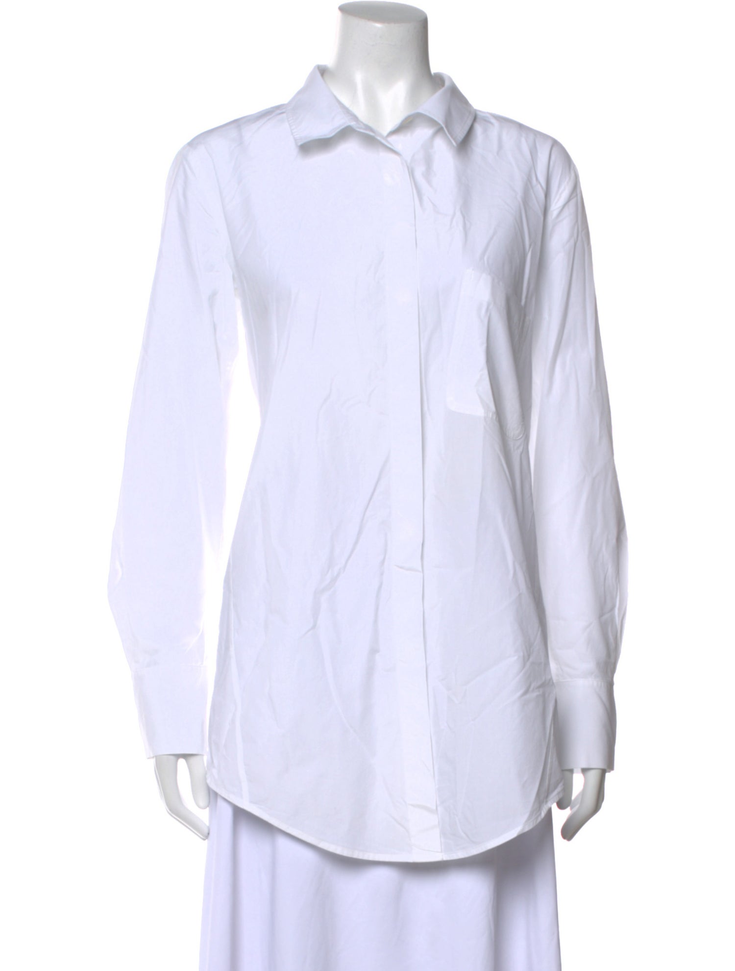 Donna Karan Long Sleeve Button-Up Top