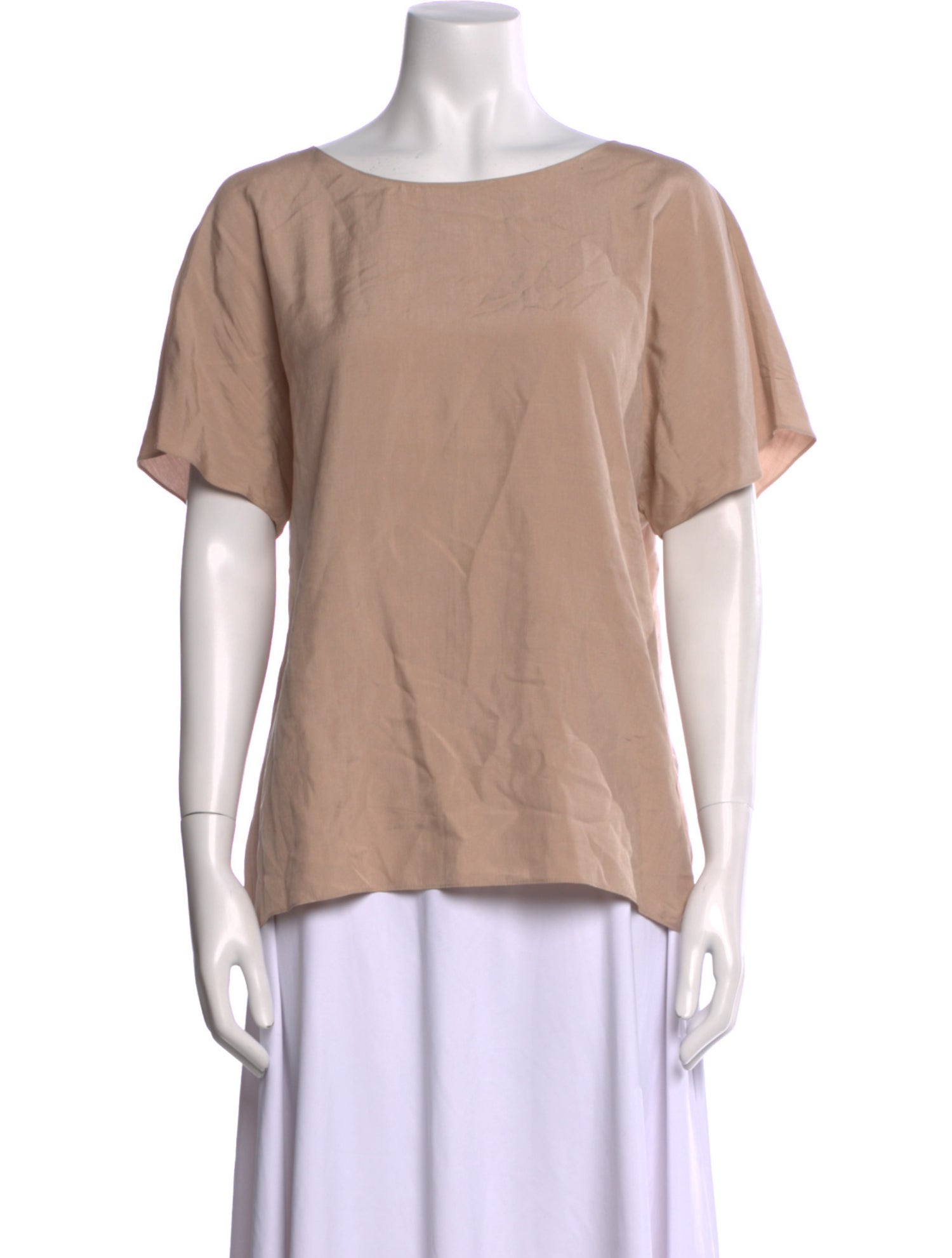 Donna Karan Silk Scoop Neck T-Shirt