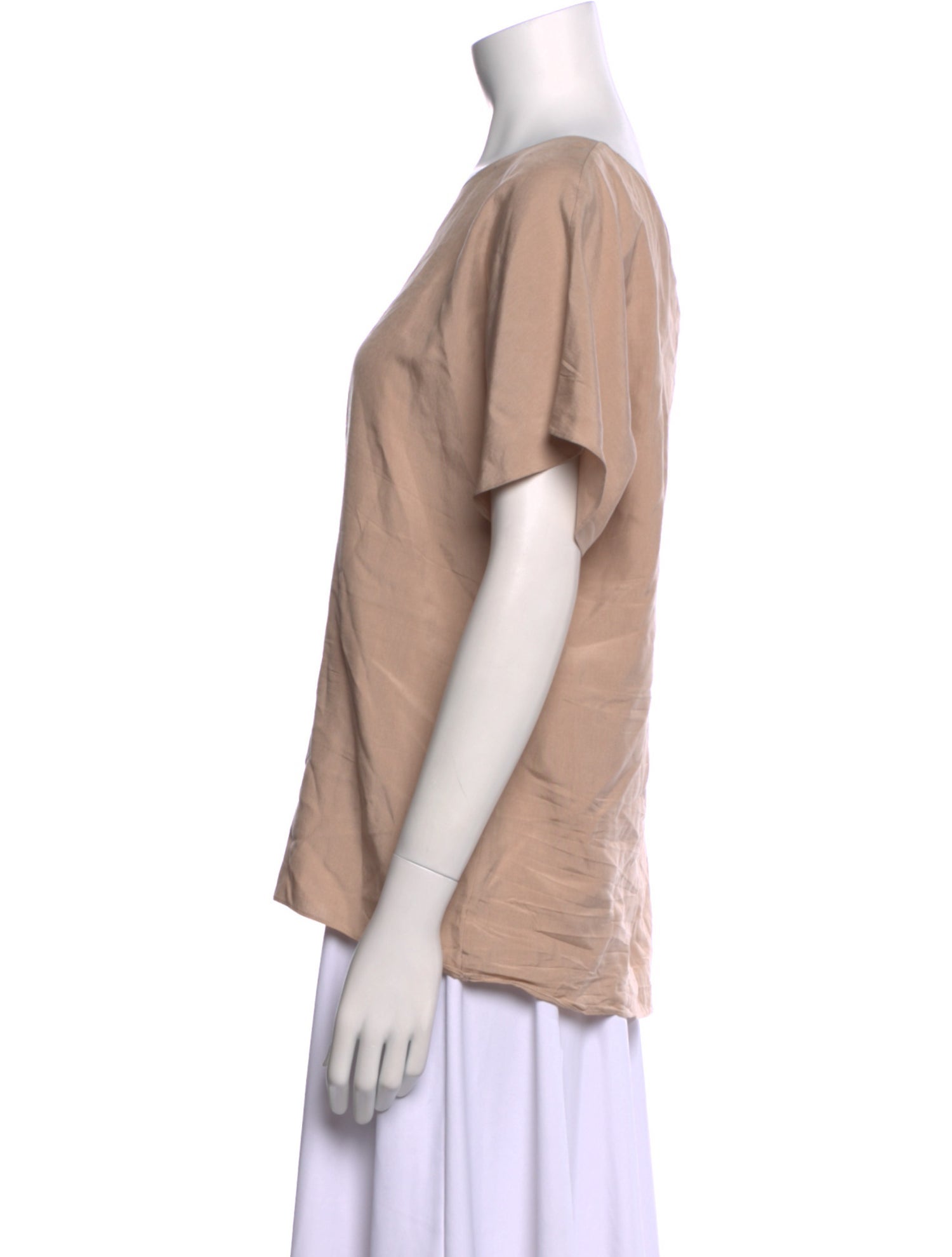 Donna Karan Silk Scoop Neck T-Shirt