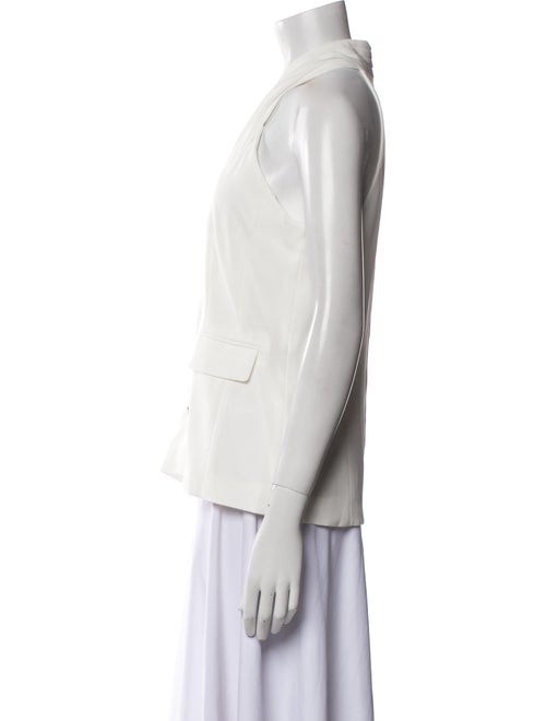 Donna Karan Halterneck Sleeveless Button-Up Top