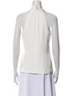 Donna Karan Halterneck Sleeveless Button-Up Top