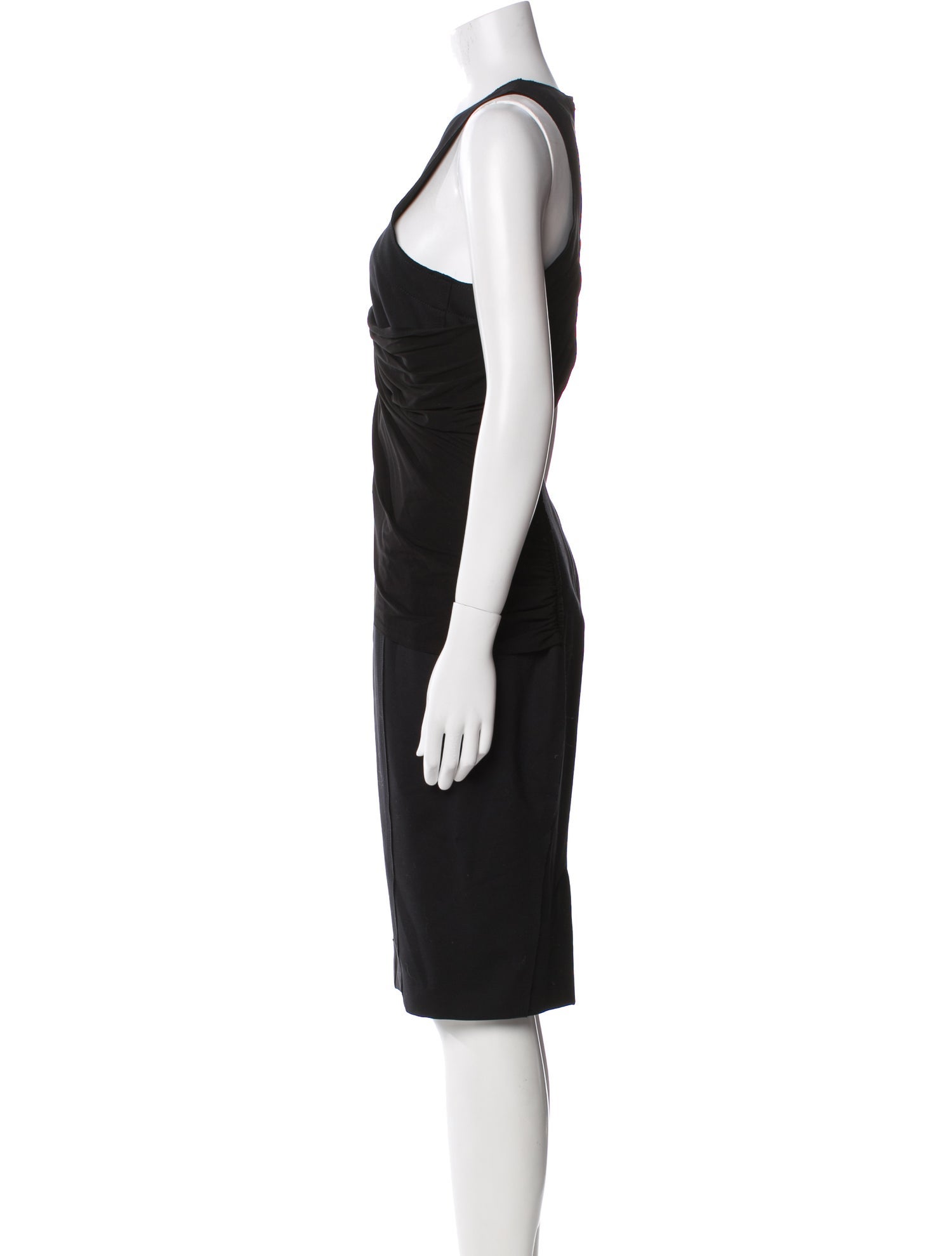 Donna Karan V-Neck Midi Length Dress
