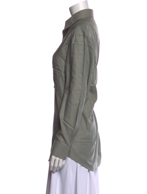 Donna Karan Long Sleeve Button-Up Top