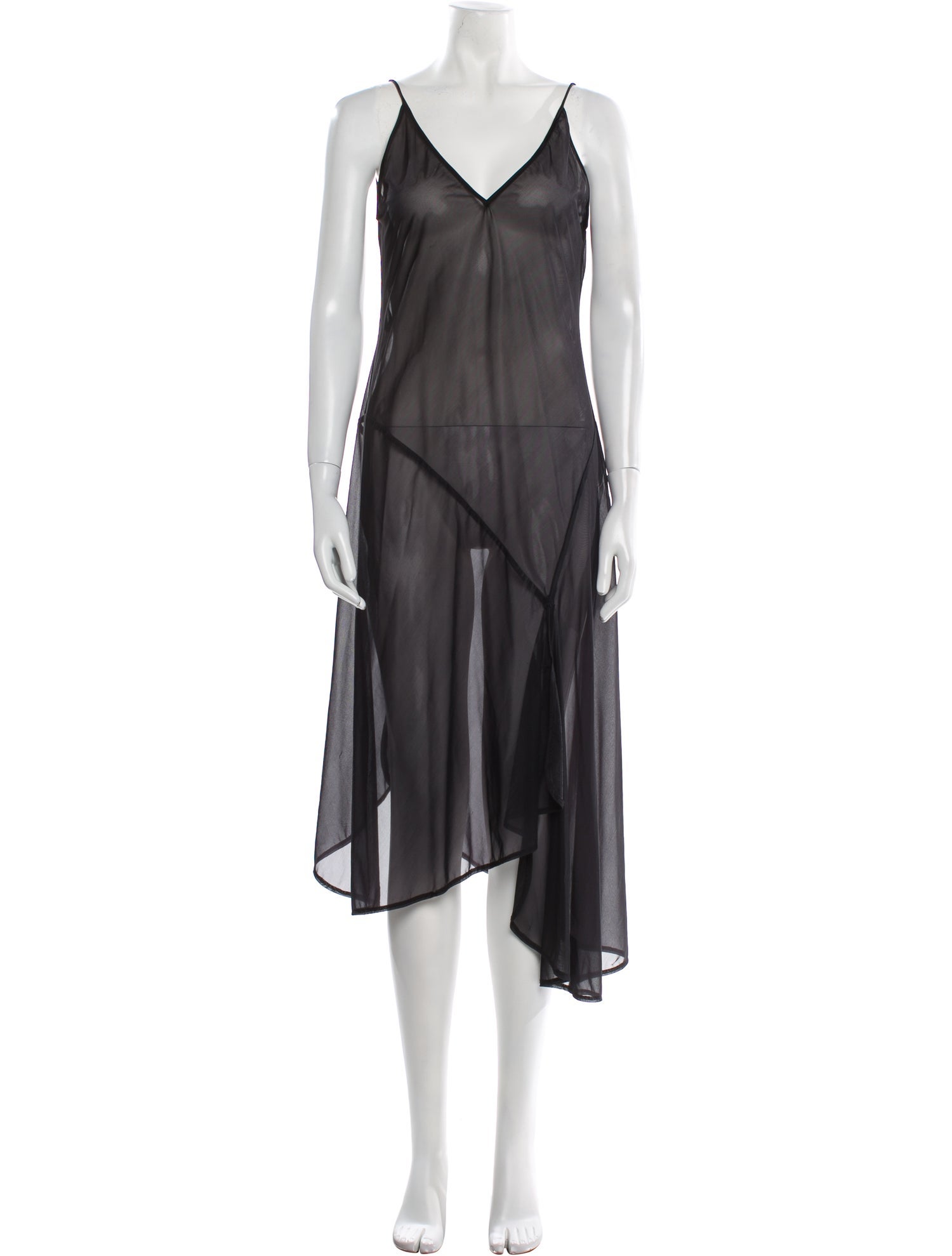 Donna Karan V-Neck Midi Length Dress