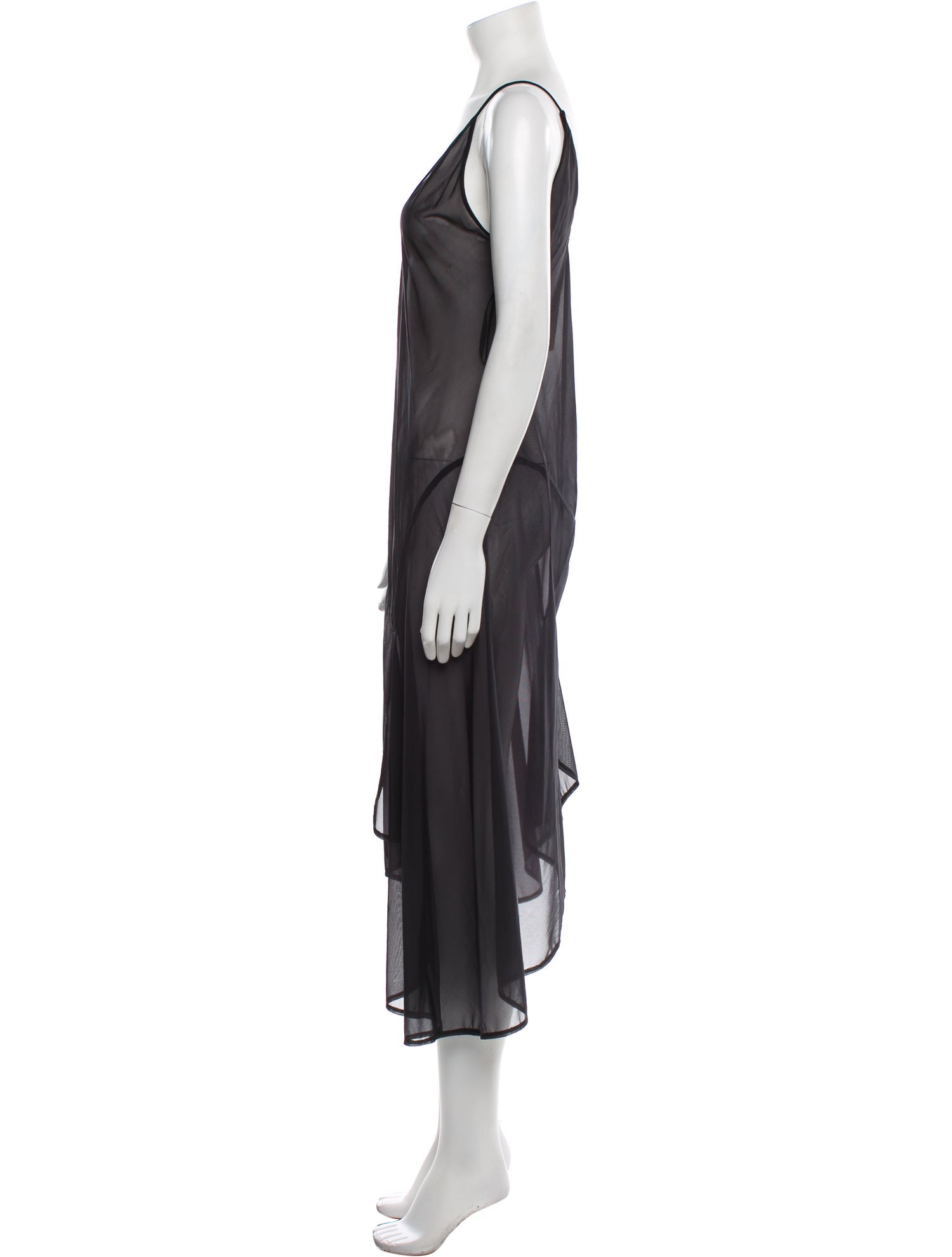 Donna Karan V-Neck Midi Length Dress