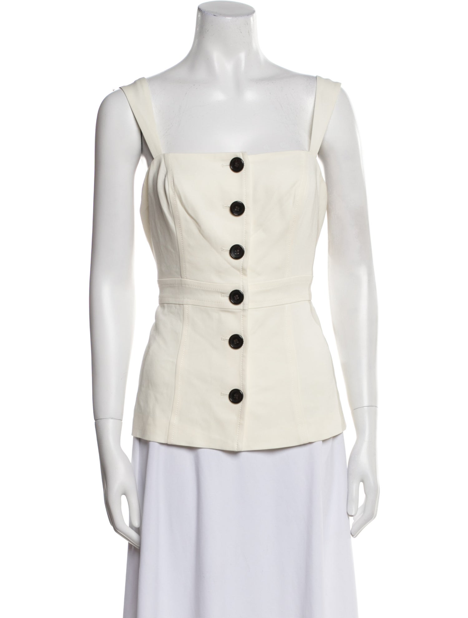 Donna Karan Square Neckline Sleeveless Top