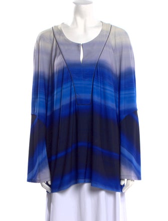 Donna Karan Tie-Dye Print Scoop Neck Tunic