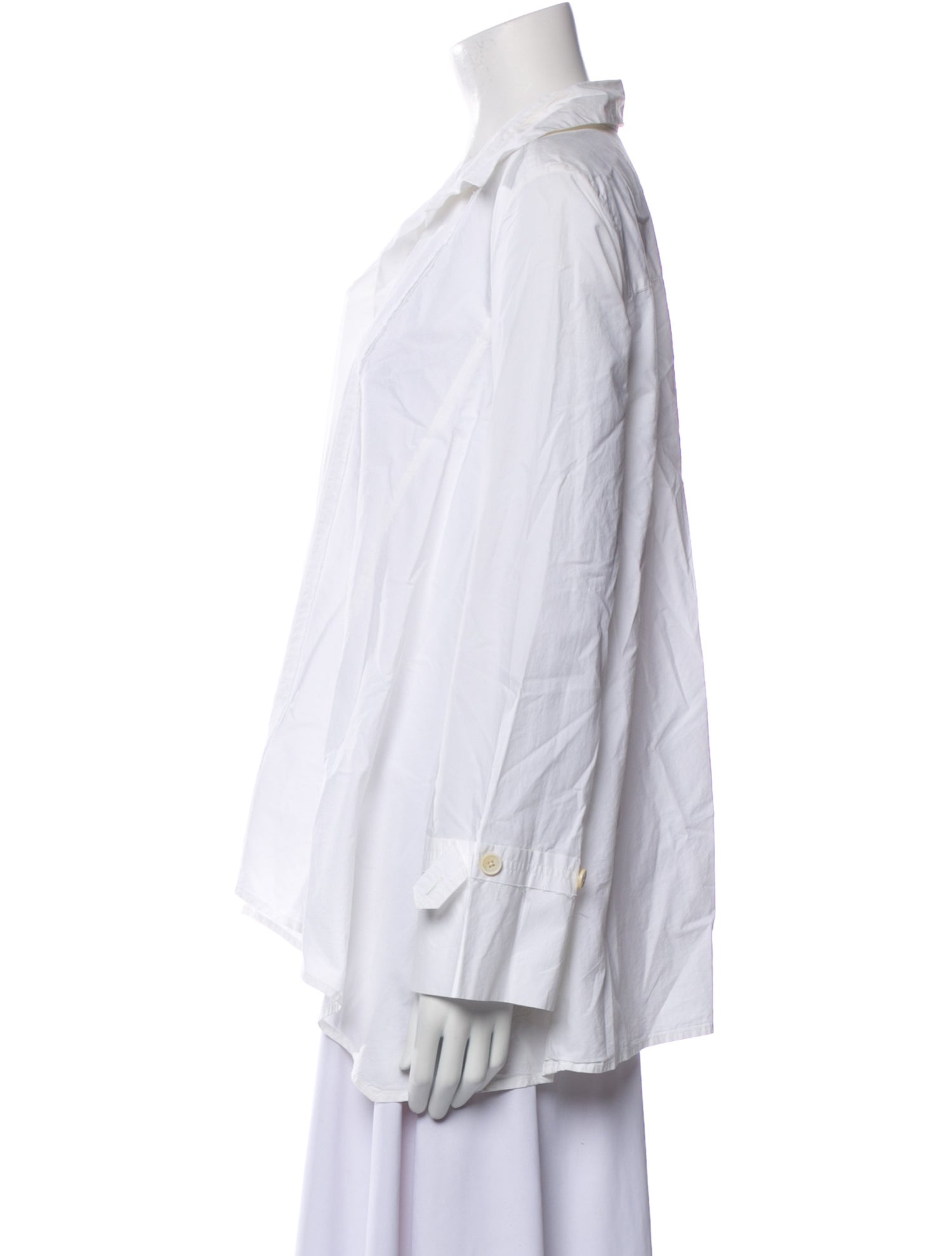 Donna Karan Long Sleeve Button-Up Top