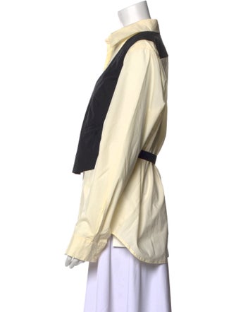 Donna Karan Long Sleeve Button-Up Top