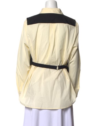 Donna Karan Long Sleeve Button-Up Top