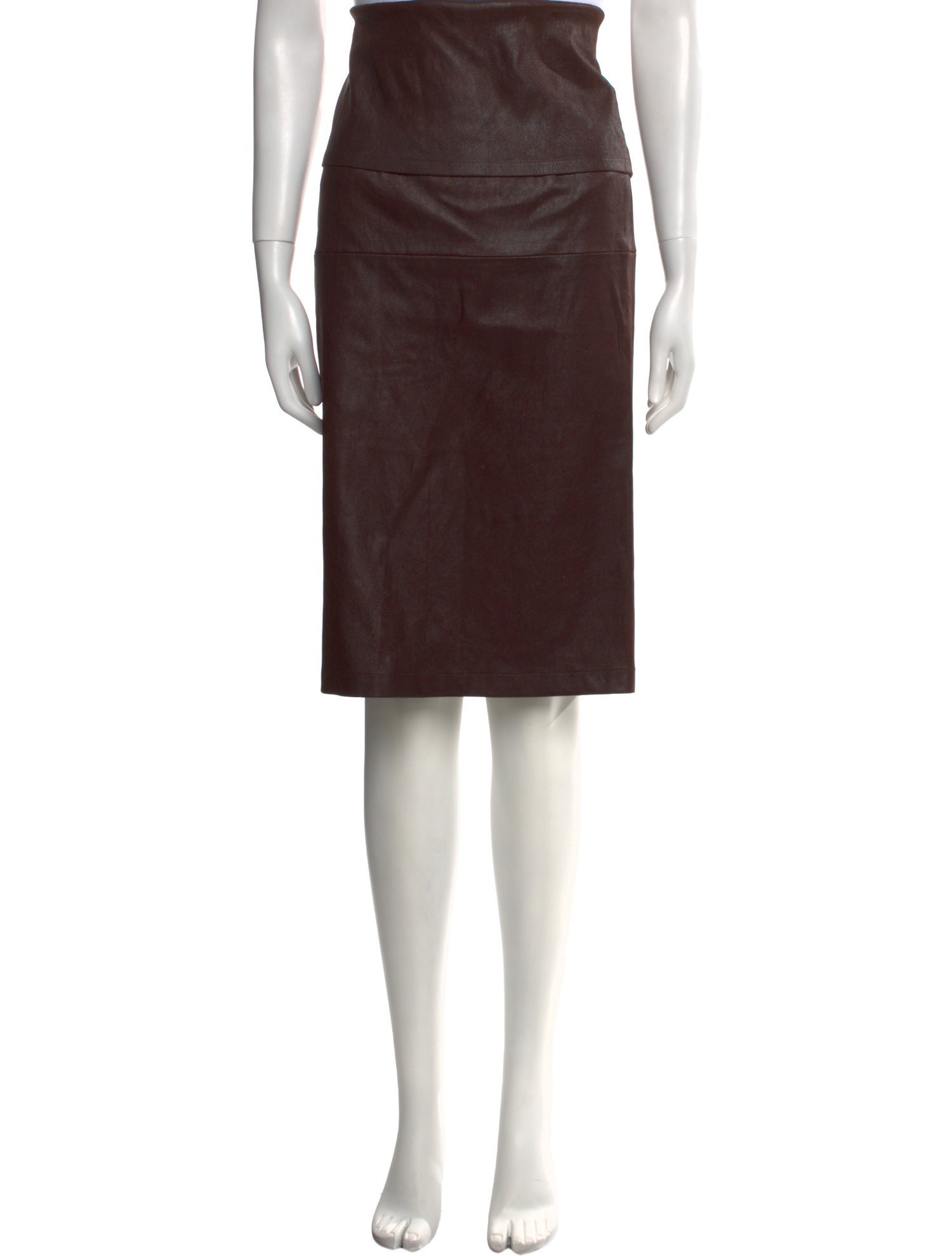Donna Karan Lambskin Knee-Length Skirt
