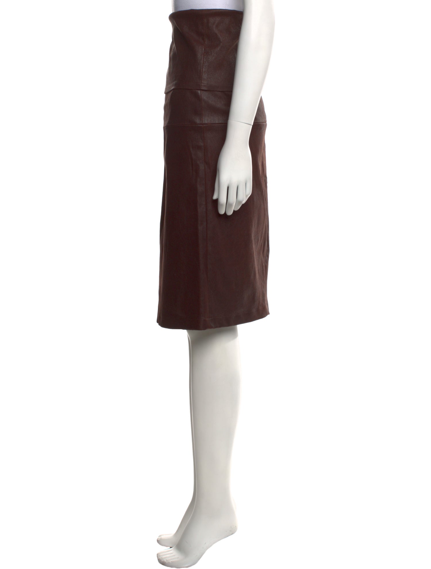 Donna Karan Lambskin Knee-Length Skirt