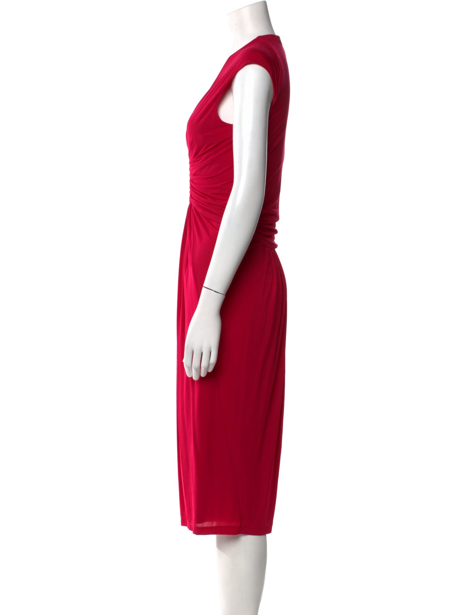 Donna Karan Plunge Neckline Midi Length Dress