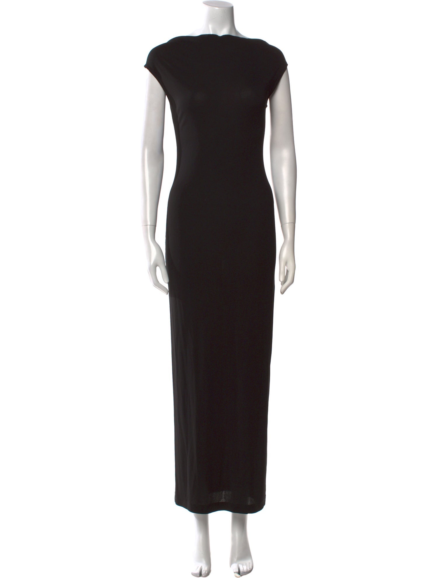 Donna Karan Bateau Neckline Long Dress