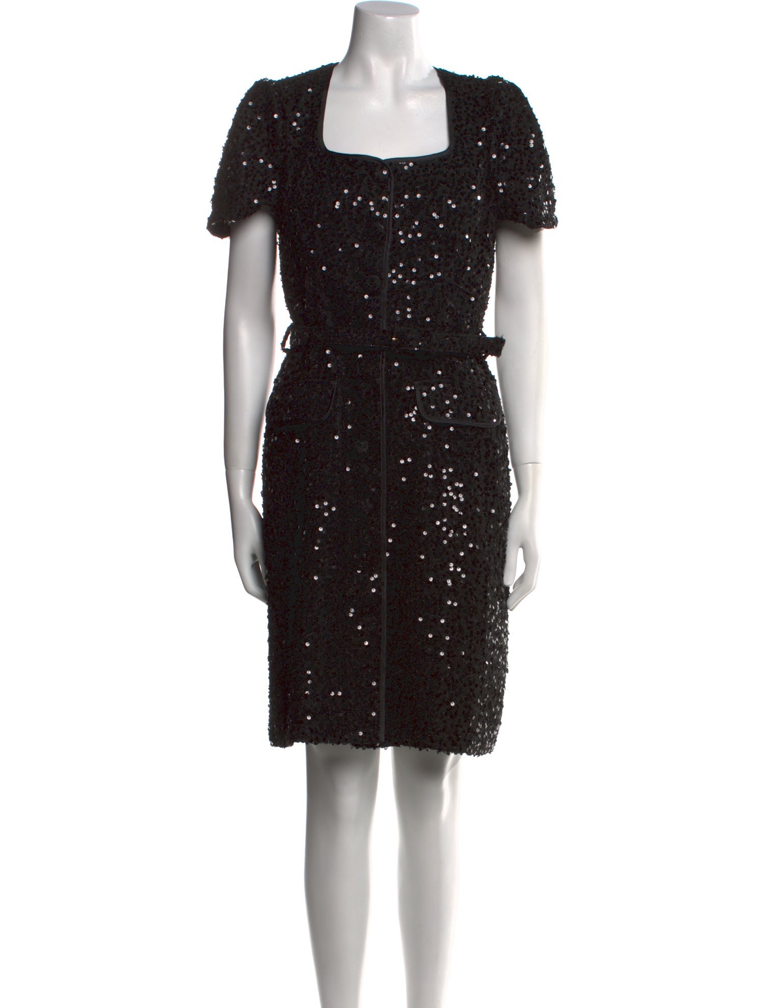 Donna Karan Square Neckline Knee-Length Dress