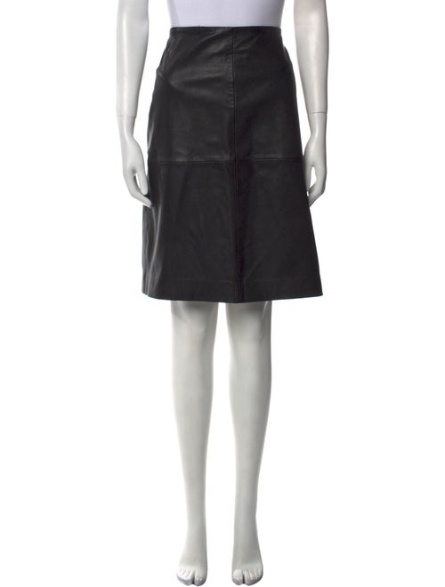 Donna Karan Leather Knee-Length Skirt