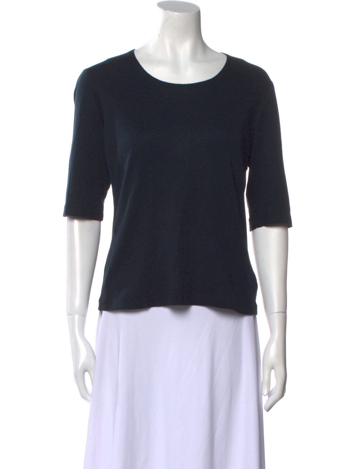 Donna Karan Scoop Neck Three-Quarter Sleeve T-Shirt