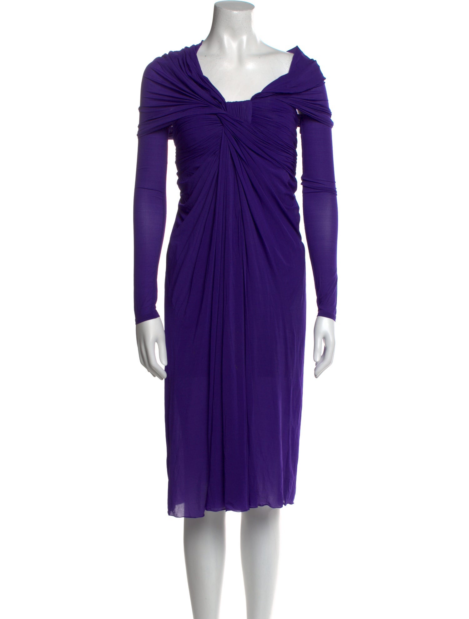Donna Karan Off-The-Shoulder Knee-Length Dress
