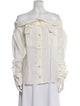 Donna Karan Linen Off-The-Shoulder Button-Up Top