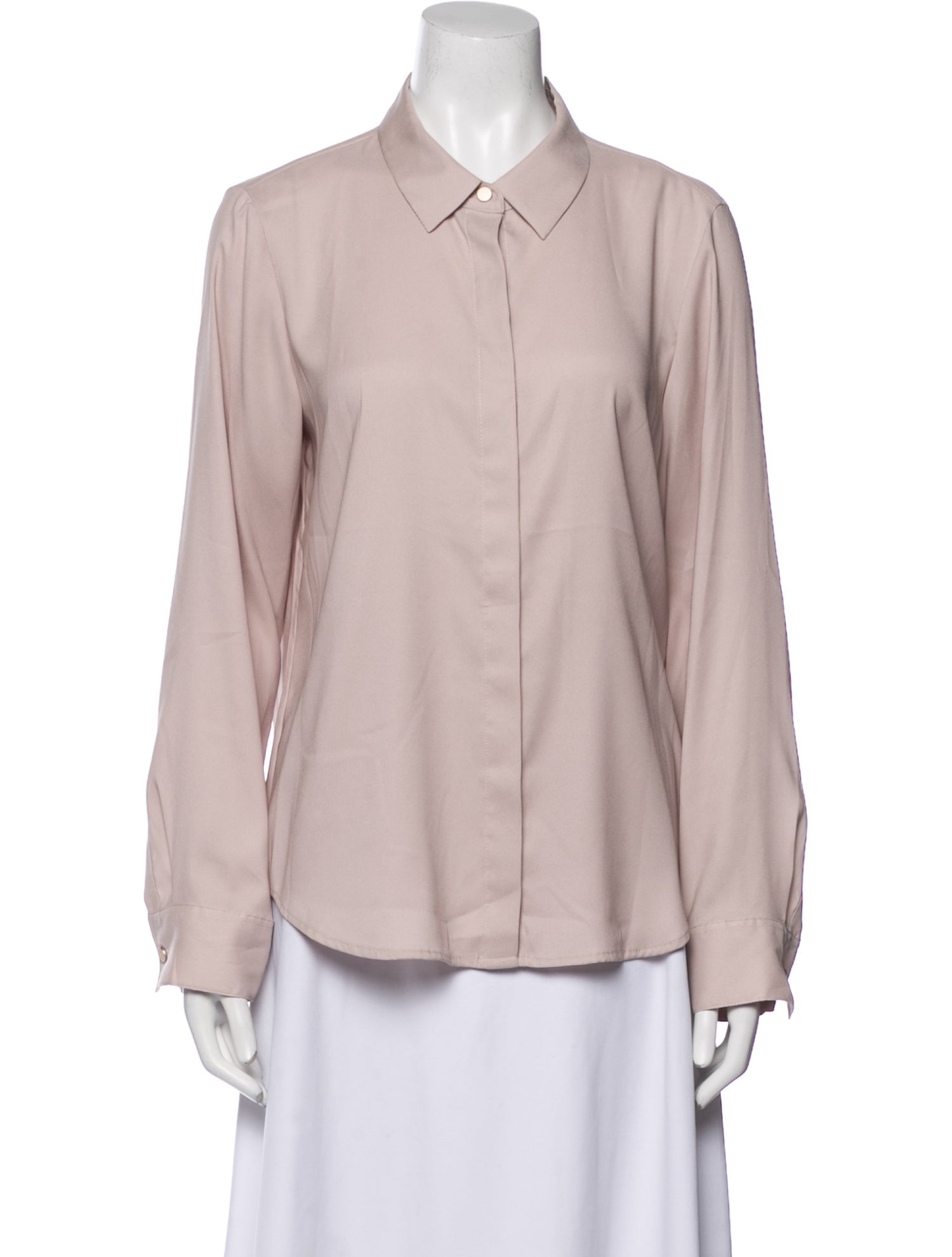Donna Karan Long Sleeve Button-Up Top
