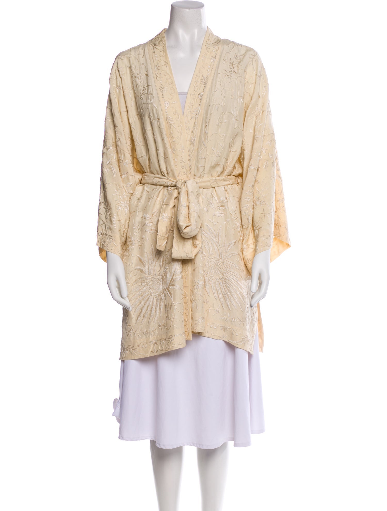 Donna Karan Silk Embroidered Accent