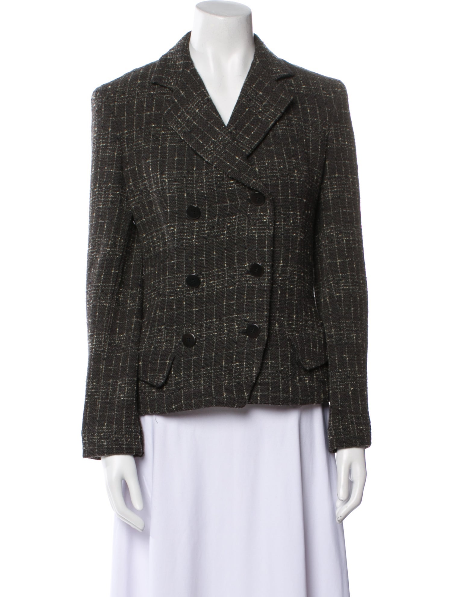 Donna Karan Wool Tweed Pattern Blazer