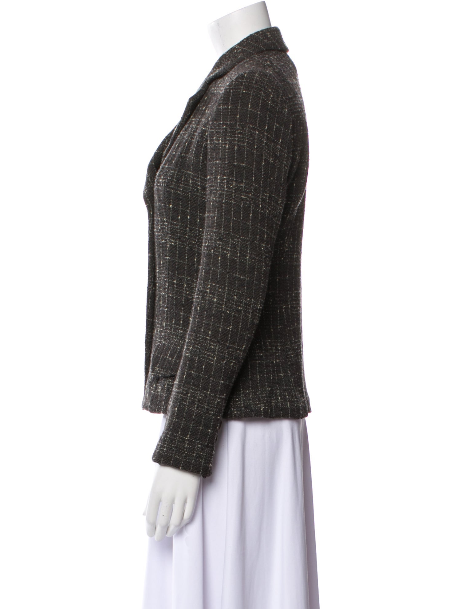 Donna Karan Wool Tweed Pattern Blazer