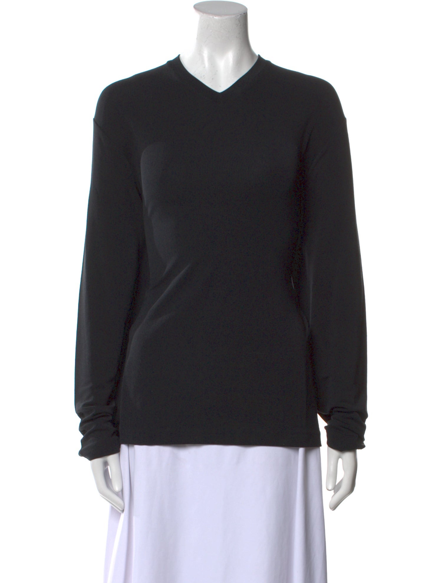 Donna Karan Silk V-Neck Sweatshirt